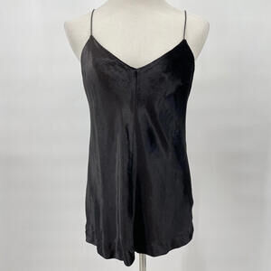 Women's Alexander Wang Velvet Camisole Black Woven Top Small